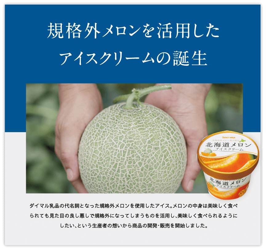 規格外メロンを活用したアイスクリームの誕生