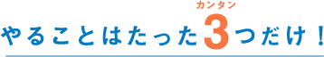 やることはたった3つだけ!